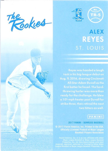 2017 Donruss The Rookies Cyan Back #TR-5 Alex Reyes