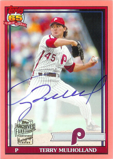 2017 Topps Archives Fan Favorites Autographs Peach #FFA-TM Terry Mulholland