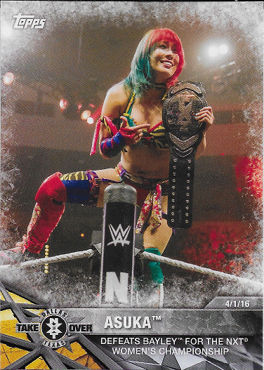 2017 Topps WWE NXT Matches & Moments #29 Asuka Defeats Bayley for the NXT Women's Championship