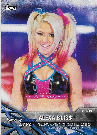 2017 Topps WWE Women's Division Matches & Moments #WWE-6 Alexa Bliss Wins a Fatal 5-Way Match to become the No. 1 con