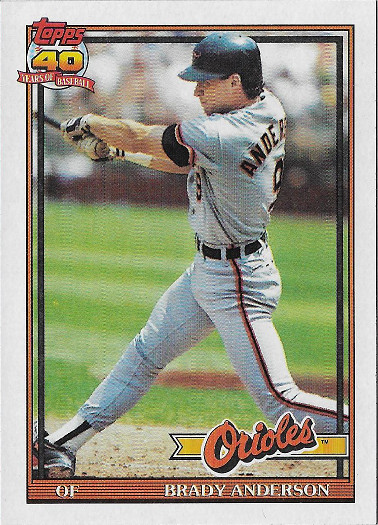 1991 Topps #97 Brady Anderson ERR (Sept 2 RBI and 3 Hits)