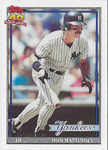 1991 Topps #100 Don Mattingly ERR (10 Hits in 1990)