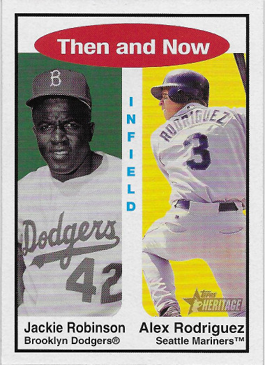2001 Topps Heritage Then and Now #TH6 Jackie Robinson / Alex Rodriguez