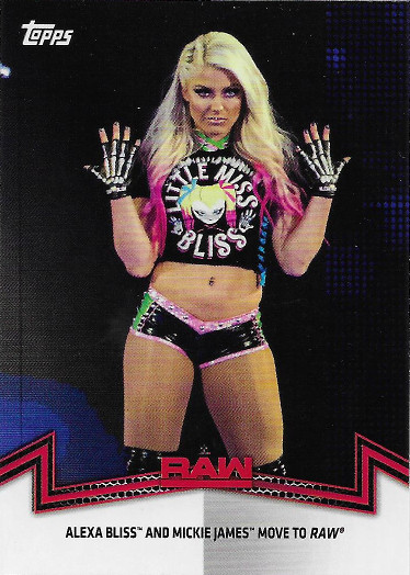 2018 Topps WWE Women's Division Matches & Moments #RAW-10 Raw Alexa Bliss and Mickie James move to Raw
