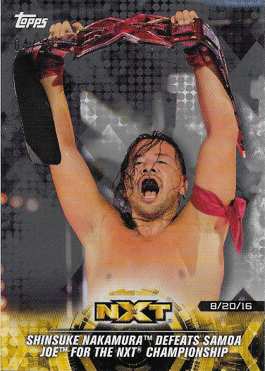 2018 Topps WWE NXT Matches & Moments Silver #4 Shinsuke Nakamura Defeats Samoa Joe for the NXT Championship