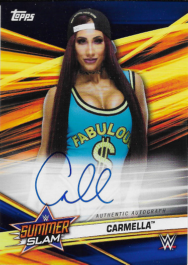 2019 Topps WWE SummerSlam Autograph Blue #OC-CM Carmella