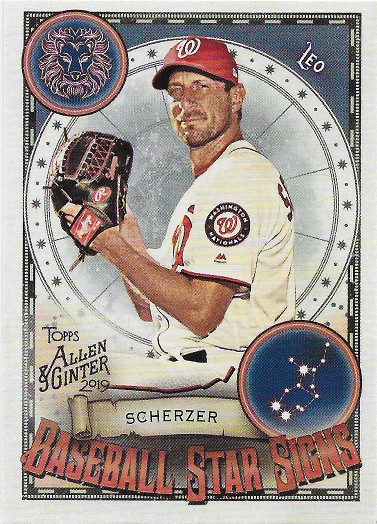 2019 Allen & Ginter Baseball Star Signs #BSS-48 Max Scherzer