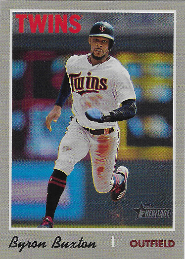 2019 Topps Heritage #539 Byron Buxton VAR SP (Action Image Running)