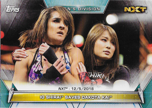 2019 Topps WWE Women's Division #93 Io Shirai Saves Dakota Kai NXT 12/5/2018