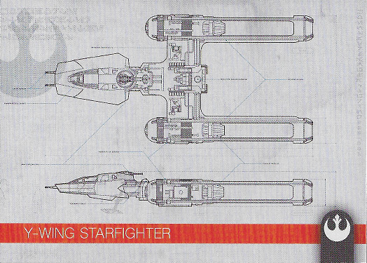 2019 Topps Star Wars: Journey to The Rise of Skywalker Schematics #S-9 Y-Wing Starfighter