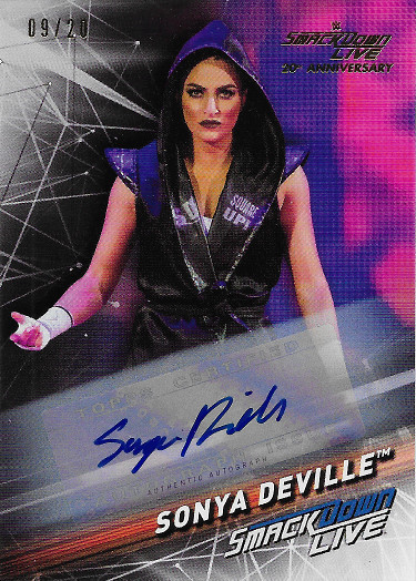 2019 Topps WWE Smackdown Live Autograph 20th Anniversary #51 Sonya Deville