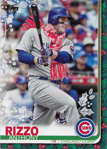 2019 Topps Holiday #HW26 Anthony Rizzo VAR SP (Wearing Scarf)
