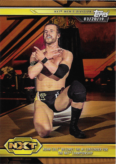 2019 Topps WWE NXT Bronze #84 Adam Cole Becomes the #1 Contender for the NXT Championship - NXT
