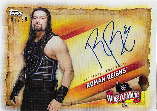 2020 Topps WWE Road to Wrestlemania Autograph #A-RR Roman Reigns