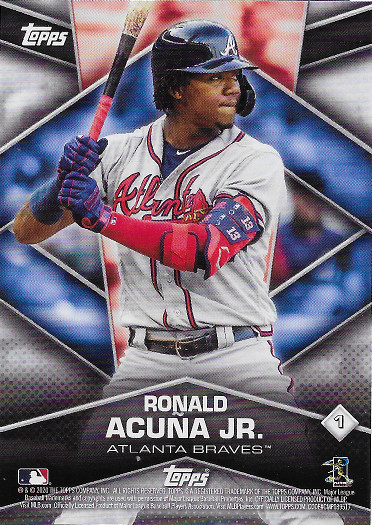 2020 Topps Stickers #68 Mike Trout / Back 1 Ronald Acuna Jr.