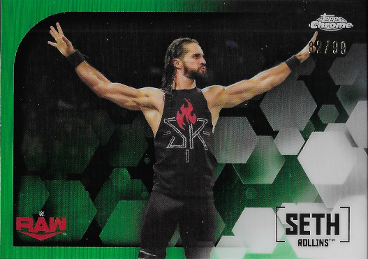 2020 Topps Chrome WWE Green Refractor #58 Seth Rollins