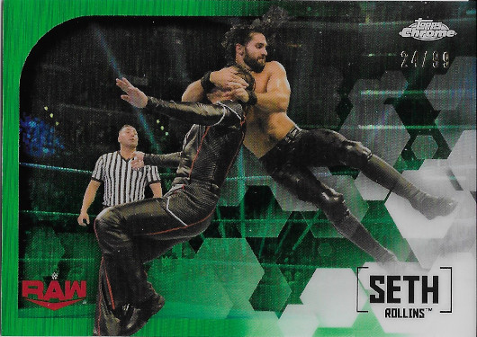 2020 Topps Chrome WWE Image Variations Green Refractor #IV-22 Seth Rollins