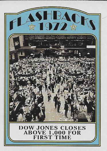 2021 Topps Heritage News Flashbacks #NF-DJ Dow Jones Closes Above 1,000 for First Time
