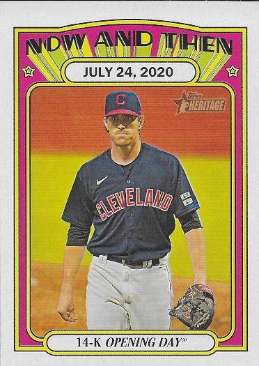 2021 Topps Heritage Now and Then #NT-7 Shane Bieber