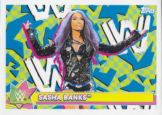 2021 Topps Heritage WWE Sticker #S-14 Sasha Banks