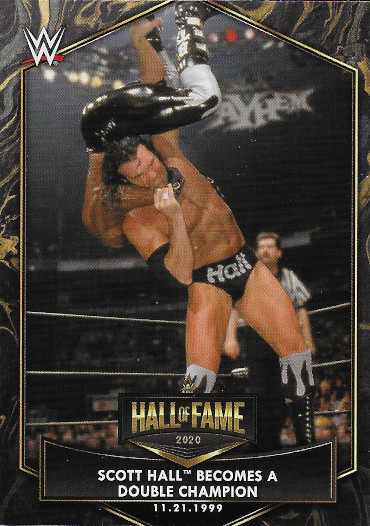 2021 Topps WWE Hall of Fame Tribute #HOF-13 Scott Hall Becomes a Double Champion Mayhem