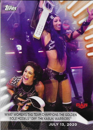 2021 Topps WWE Women's Division #41 WWE Women's Tag Team Champions The Golden Role Models def. The Kabuki Warriors
