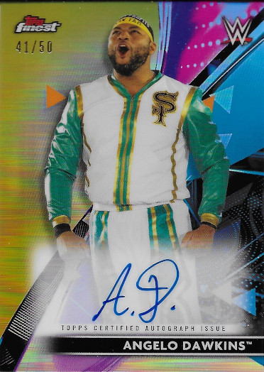 2021 Topps Finest WWE Autograph Gold Refractor #RA-AD Angelo Dawkins