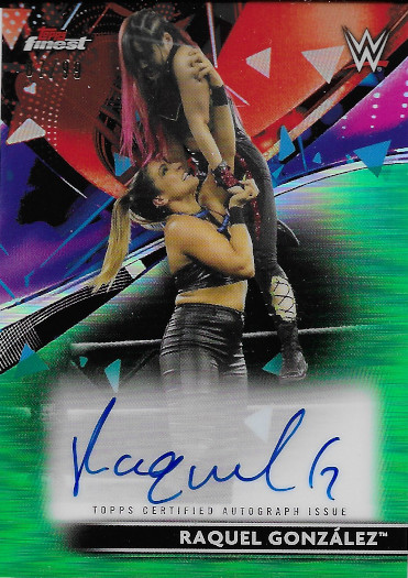 2021 Topps Finest WWE Autograph Green Refractor #RA-RG Raquel Gonzalez