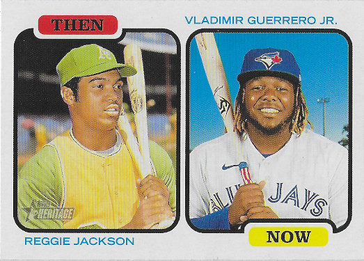 2022 Topps Heritage Then and Now #TAN-JG Vladimir Guerrero Jr. / Reggie Jackson