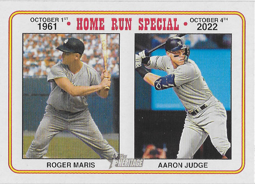 2023 Topps Heritage #100 Home Run Special Aaron Judge / Roger Maris VAR SP