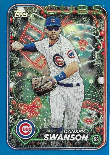 2024 Topps Holiday Blue Metallic #H125 Dansby Swanson