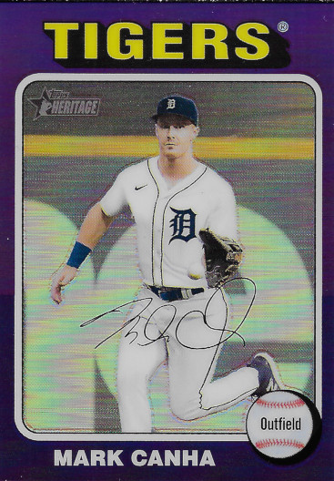 2024 Topps Heritage Chrome Purple Refractor #107 Mark Canha