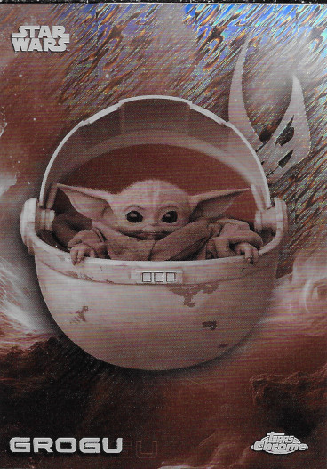 2025 Topps Chrome Star Wars Black & White Shimmer Refractor #56 Grogu