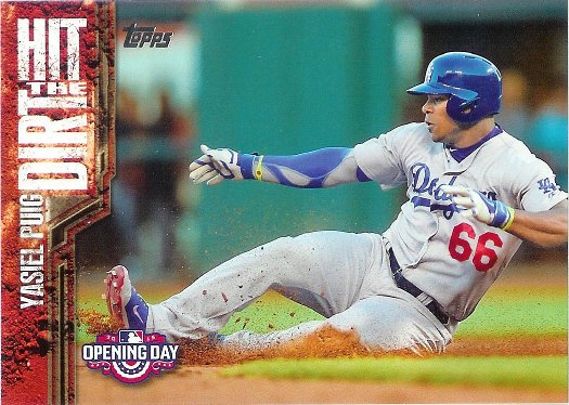2015 Topps Opening Day Hit the Dirt #HTD-12 Yasiel Puig