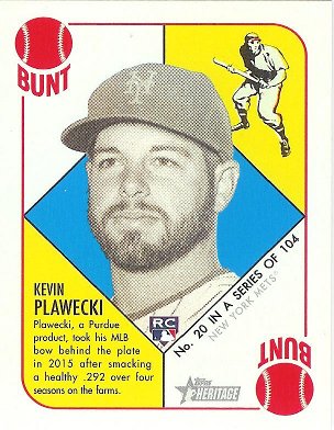 2015 Topps Heritage 51 Collection Blue Back Mini #20 Kevin Plawecki
