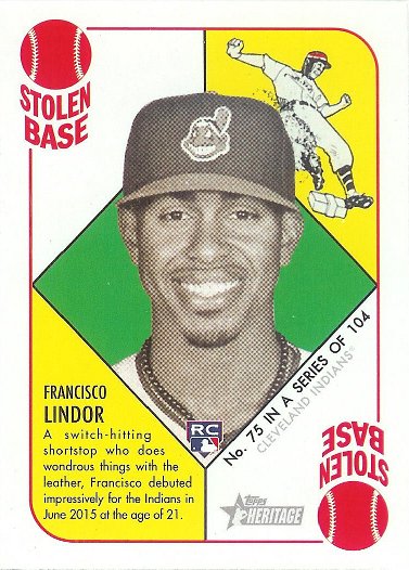 2015 Topps Heritage 51 Collection #75 Francisco Lindor RC