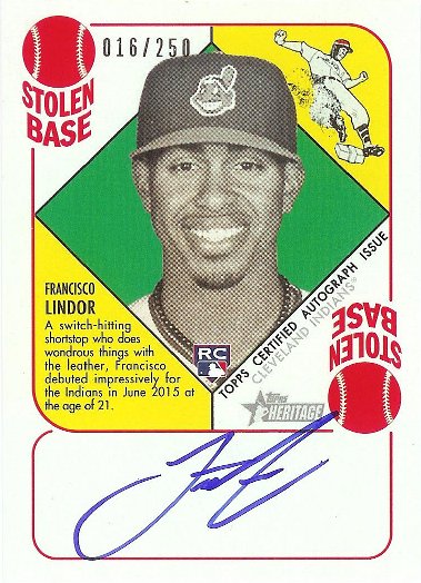2015 Topps Heritage 51 Collection Autograph #H51A-FL Francisco Lindor RC
